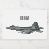 Étiquette Pour Bocaux Illustration de l'avion de chasse (Étiquettes simples)