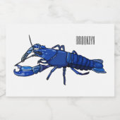 Étiquette Pour Bocaux Illustration de l'écrevisse marron bleu (Étiquettes simples)