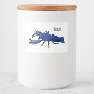 Étiquette Pour Bocaux Illustration de l'écrevisse marron bleu