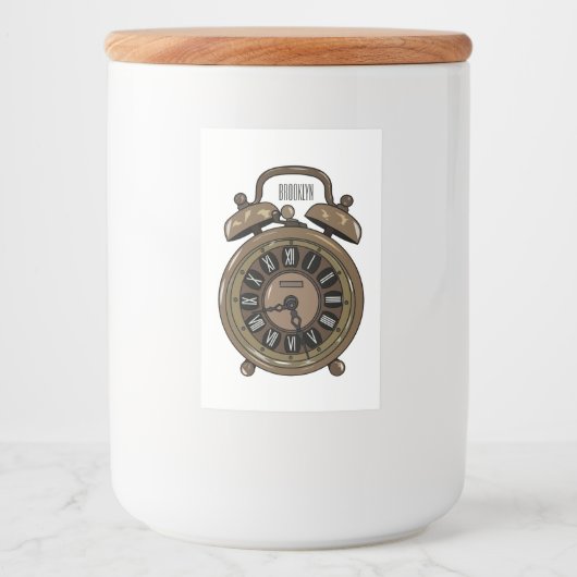 Étiquette Pour Bocaux Illustration de l'horloge d'alarme (Devant)