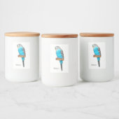 Étiquette Pour Bocaux Illustration de l'oiseau bleu budgerigar (Bouteilles)