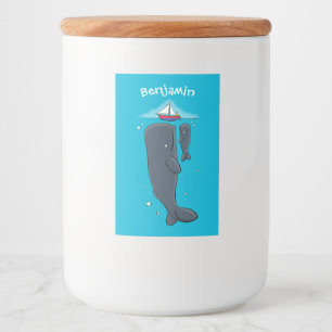 Étiquette Pour Bocaux Illustration de mignons baleines et voiliers