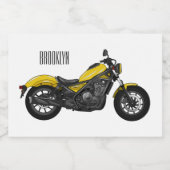 Étiquette Pour Bocaux Illustration de moto Cruiser (Étiquettes simples)