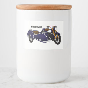 Étiquette Pour Bocaux Illustration de moto pourpre Sidecar