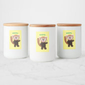 Étiquette Pour Bocaux Illustration de panda rouge mignon (Bouteilles)