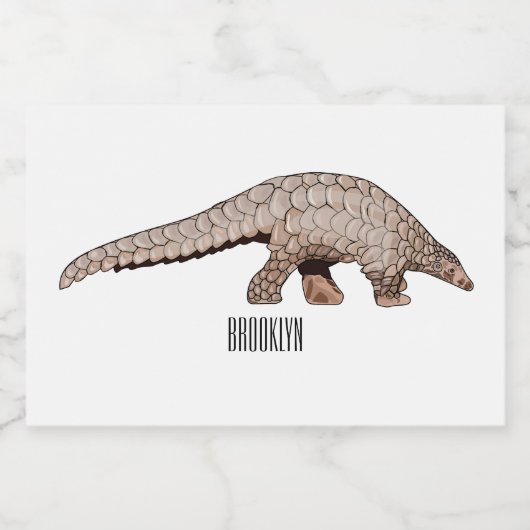 Étiquette Pour Bocaux Illustration de Pangolin (Étiquettes simples)