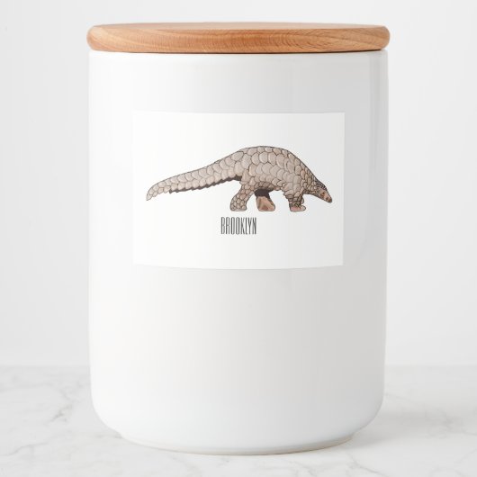 Étiquette Pour Bocaux Illustration de Pangolin (Devant)