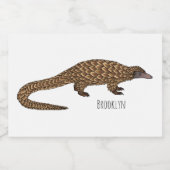 Étiquette Pour Bocaux Illustration de pangolin à queue longue (Étiquettes simples)