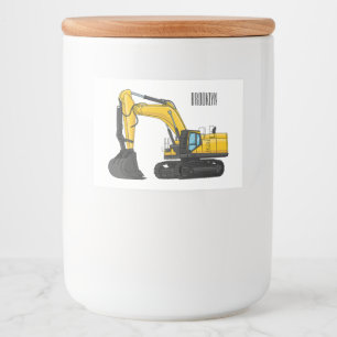 Étiquette Pour Bocaux Illustration de pelleteuse sur chenilles en style