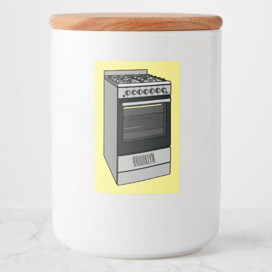 Étiquette Pour Bocaux Illustration de poêle électrique (Devant)