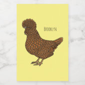 Étiquette Pour Bocaux Illustration de poulet à la polis chamois (Étiquettes simples)