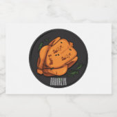 Étiquette Pour Bocaux Illustration de poulet rôti (Étiquettes simples)