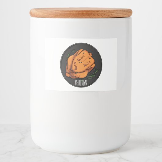 Étiquette Pour Bocaux Illustration de poulet rôti (Devant)