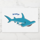 Étiquette Pour Bocaux Illustration de requin marteau (Étiquettes simples)