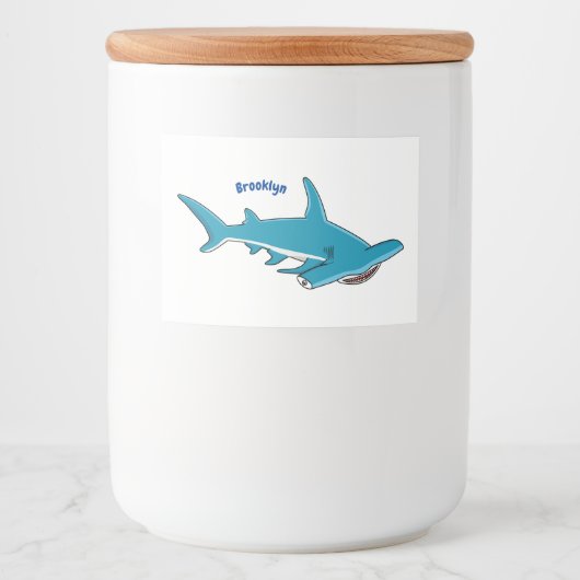 Étiquette Pour Bocaux Illustration de requin marteau (Devant)