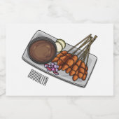 Étiquette Pour Bocaux Illustration de Satay (Étiquettes simples)