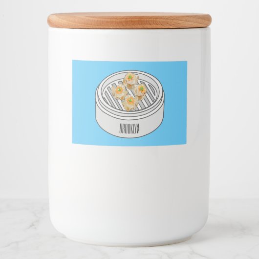 Étiquette Pour Bocaux Illustration de Shumai dim sum (Devant)