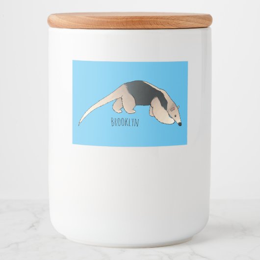 Étiquette Pour Bocaux Illustration de Tamandua (Devant)