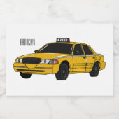 Étiquette Pour Bocaux Illustration de taxi (Étiquettes simples)