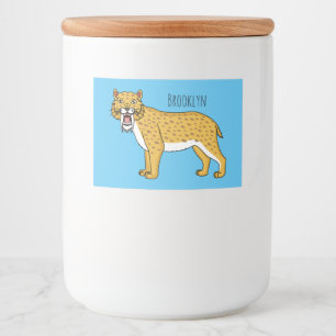 Étiquette Pour Bocaux Illustration de tigre à dents de sabre