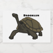 Étiquette Pour Bocaux Illustration de tortue terrestre des Galapagos (Étiquettes simples)