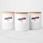 Étiquette Pour Bocaux Illustration de voiture de course professionnelle (Bouteilles)