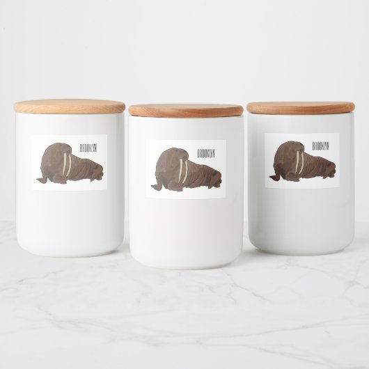 Étiquette Pour Bocaux Illustration de Walrus (Bouteilles)