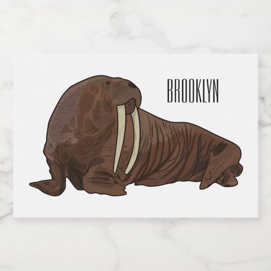 Étiquette Pour Bocaux Illustration de Walrus (Étiquettes simples)