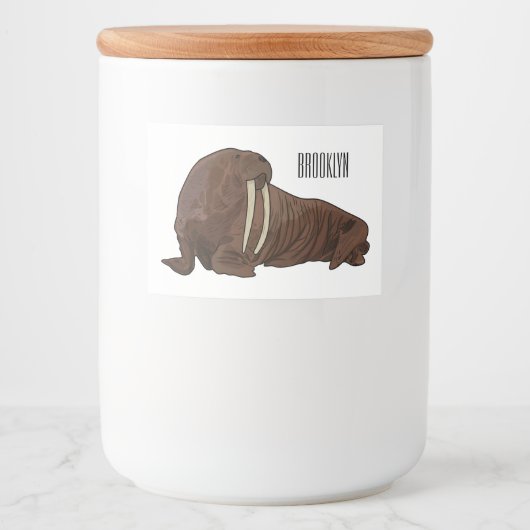 Étiquette Pour Bocaux Illustration de Walrus (Devant)