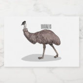 Étiquette Pour Bocaux Illustration d'Emu bird (Étiquettes simples)