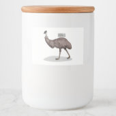 Étiquette Pour Bocaux Illustration d'Emu bird (Devant)