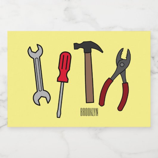 Étiquette Pour Bocaux Illustration des outils de menuiserie (Étiquettes simples)