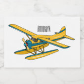 Étiquette Pour Bocaux Illustration d'hydravion (Étiquettes simples)