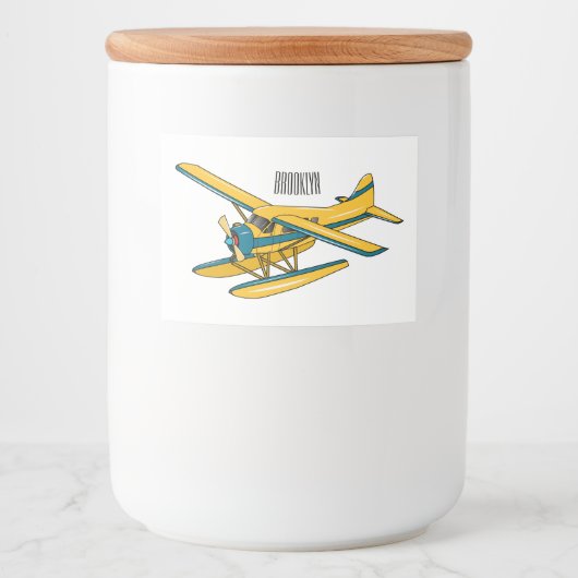 Étiquette Pour Bocaux Illustration d'hydravion (Devant)