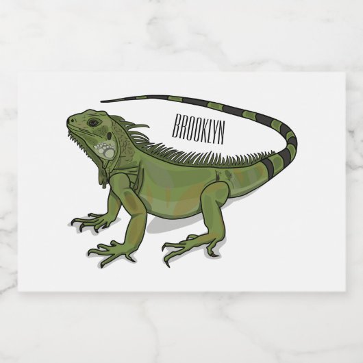 Étiquette Pour Bocaux Illustration d'Iguana (Étiquettes simples)