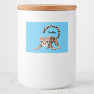 Étiquette Pour Bocaux Illustration d'ocelot mignon