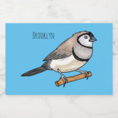 Étiquette Pour Bocaux Illustration d'oiseau à deux barreaux (Étiquettes simples)