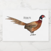 Étiquette Pour Bocaux Illustration d'oiseau faisan à cou circulaire (Étiquettes simples)