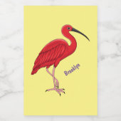 Étiquette Pour Bocaux Illustration d'oiseau Scarlet ibis (Étiquettes simples)