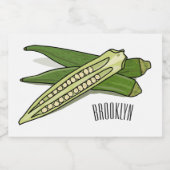 Étiquette Pour Bocaux Illustration d'Okra (Étiquettes simples)