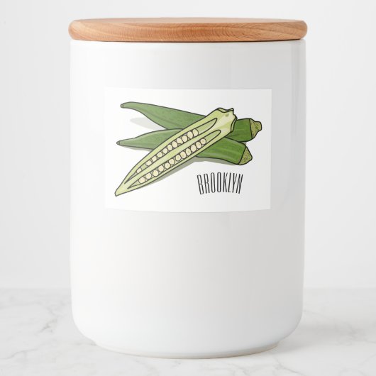 Étiquette Pour Bocaux Illustration d'Okra (Devant)