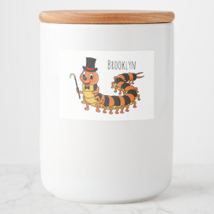 Étiquette Pour Bocaux Illustration drôle de dessin animé centipede