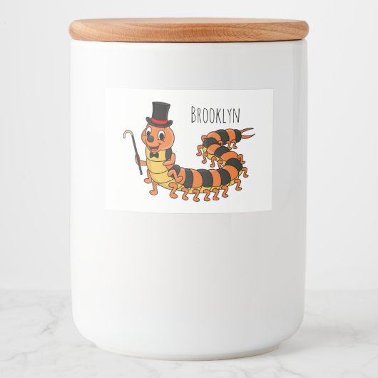 Étiquette Pour Bocaux Illustration drôle de dessin animé centipede (Devant)