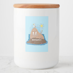 Étiquette Pour Bocaux Illustration drôle de morse joyeux