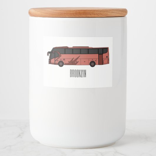 Étiquette Pour Bocaux Illustration du bus (Devant)