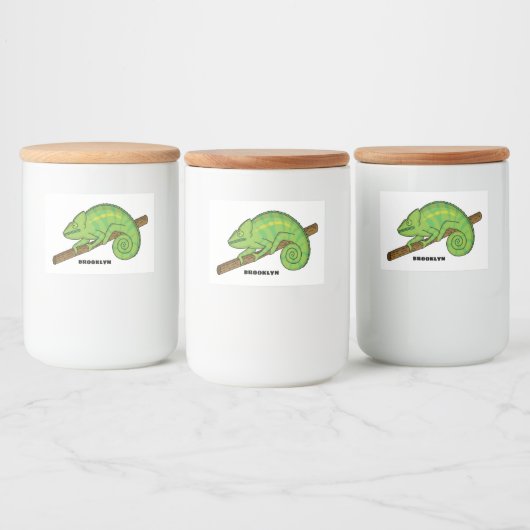 Étiquette Pour Bocaux Illustration du caméléon de la parson (Bouteilles)