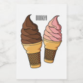 Étiquette Pour Bocaux Illustration du cône de crème glacée (Étiquettes simples)