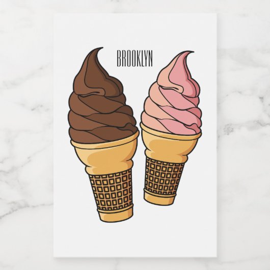 Étiquette Pour Bocaux Illustration du cône de crème glacée (Étiquettes simples)