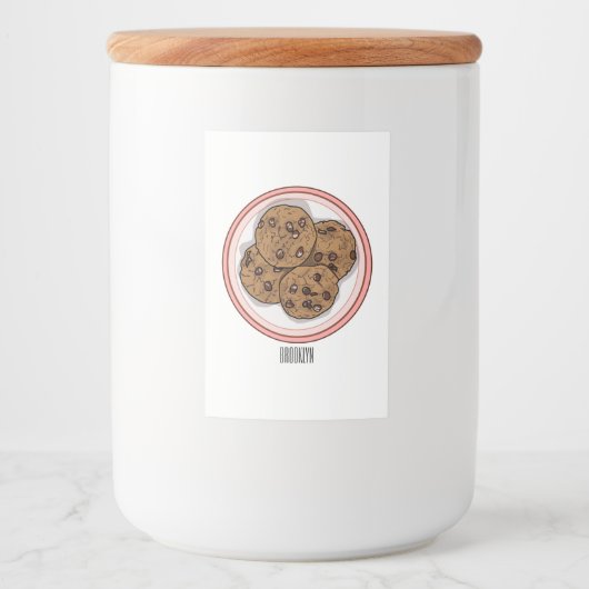 Étiquette Pour Bocaux Illustration du cookie de puce à chocolat (Devant)