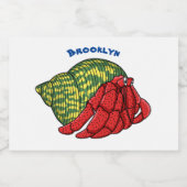 Étiquette Pour Bocaux Illustration du crabe mignon (Étiquettes simples)